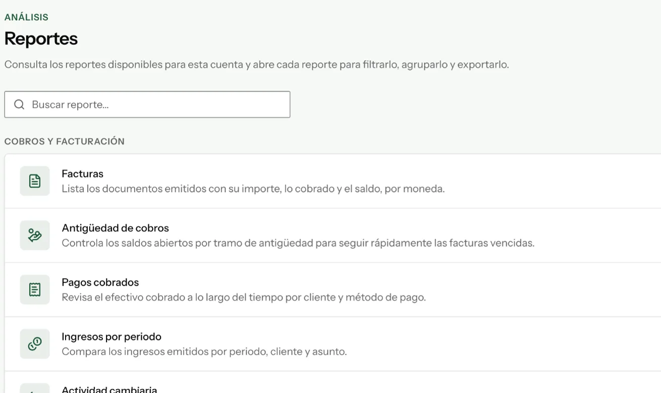 Reportes de Lexadesk